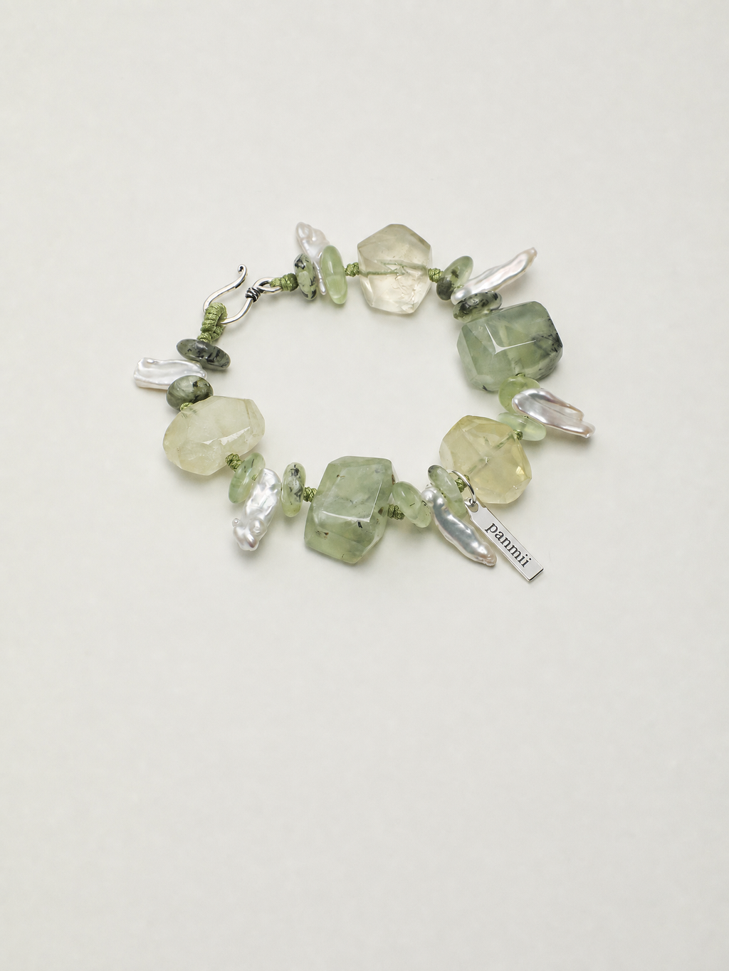 prehnite yellow crystal freshwater pearl braclet