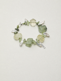 prehnite yellow crystal freshwater pearl braclet