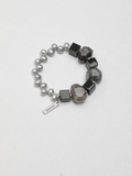 Black Agate Black Crystal Freshwater Pearl Bracelet