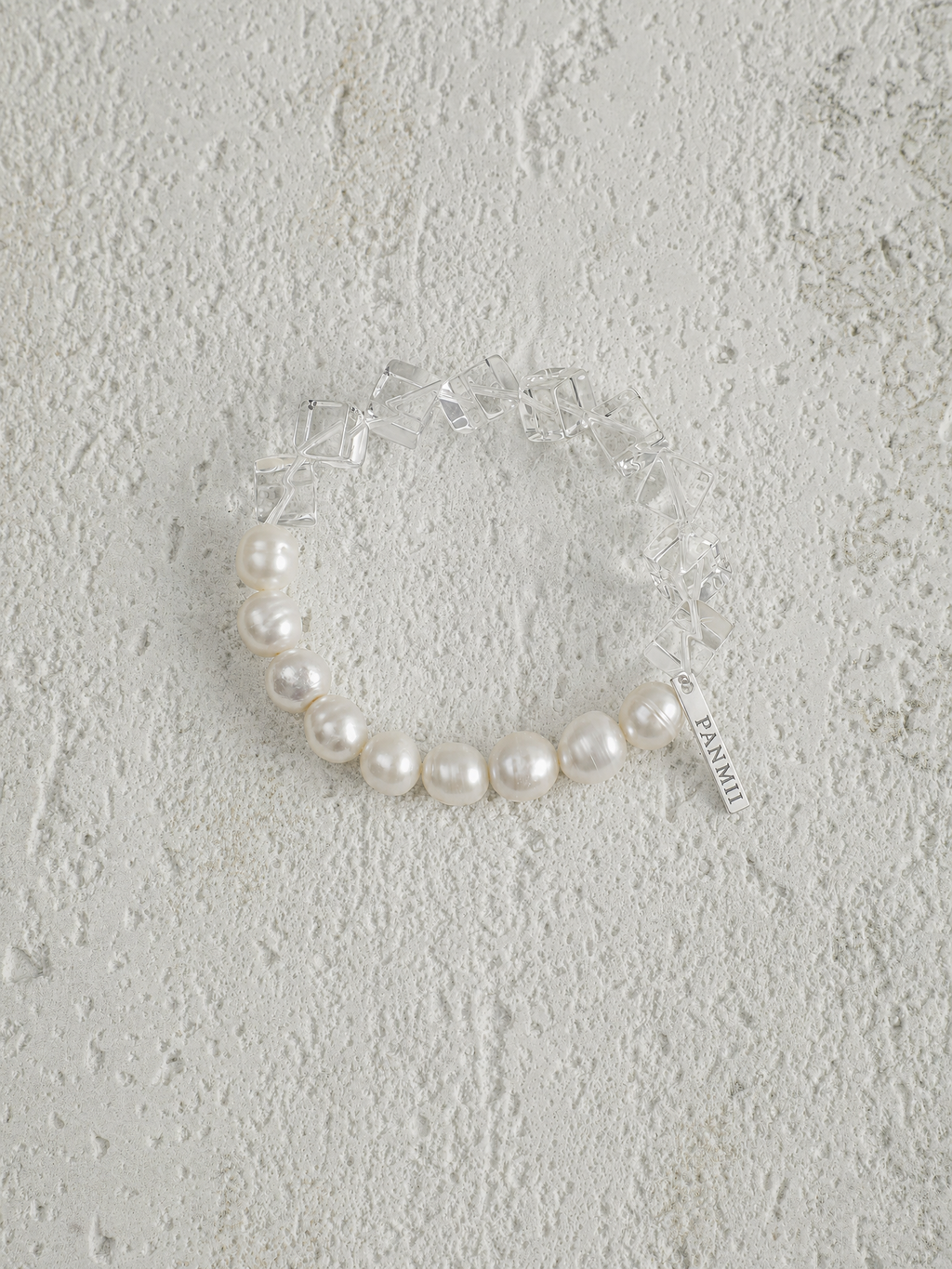 White Crystal Freshwater Pearl Bracelet, Signature Edition