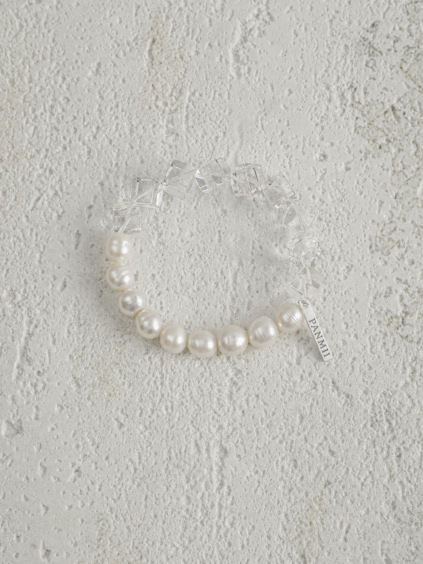 White Crystal Freshwater Pearl Bracelet, Signature Edition
