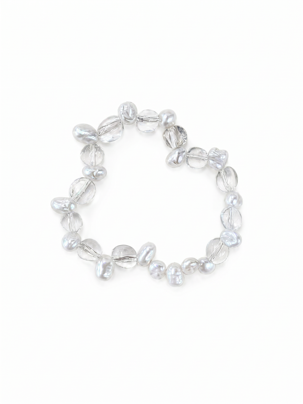 White Crystal Freshwater Pearl Bracelet