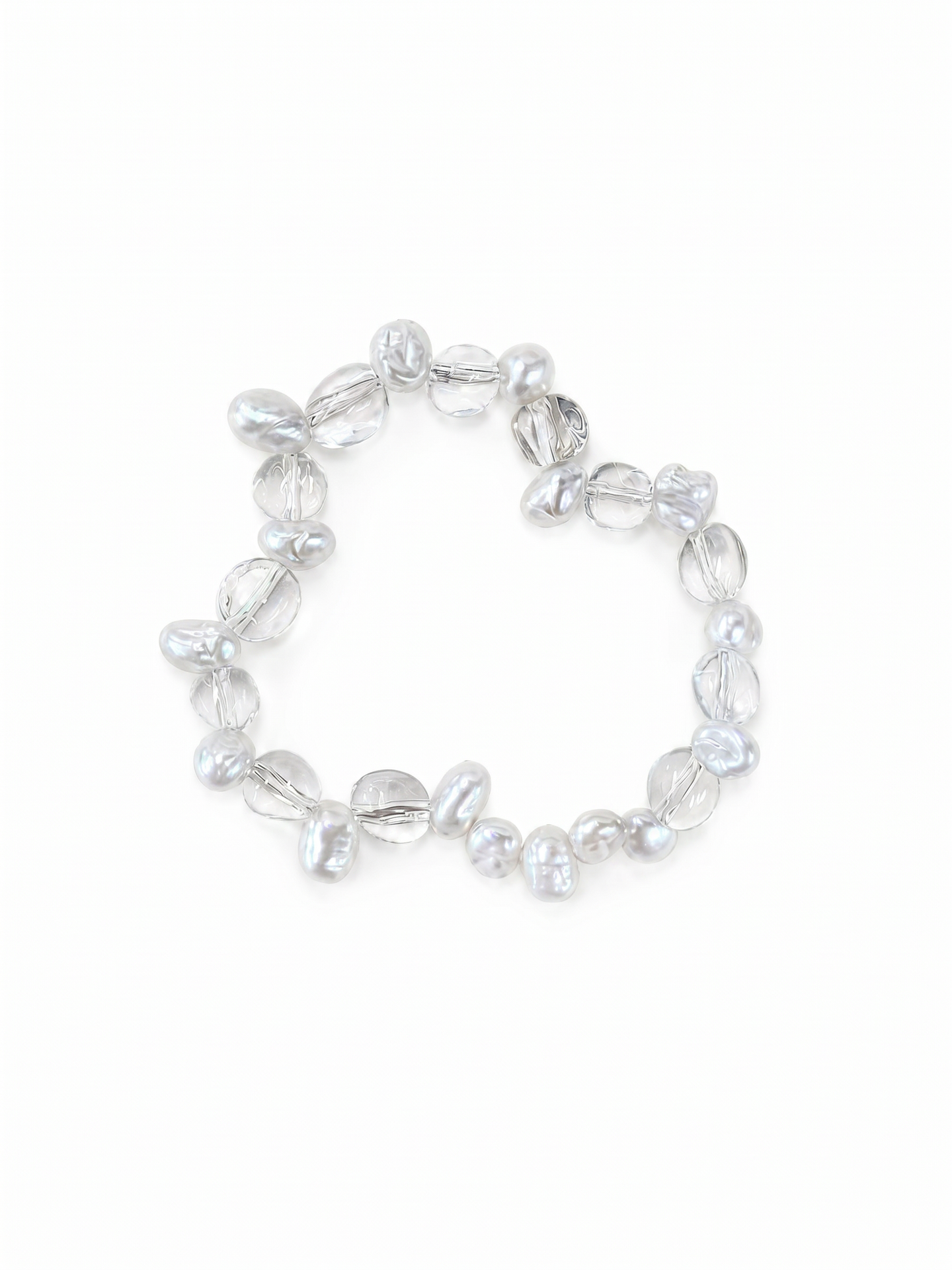 White Crystal Freshwater Pearl Bracelet