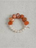 Agate and freshwater pearl bracelet