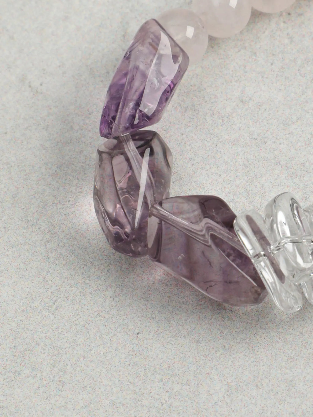 Amethyst pink crystal freshwater pearl bracelet