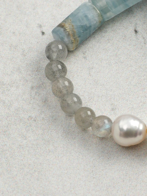 Azure Moon Bead Bracelet