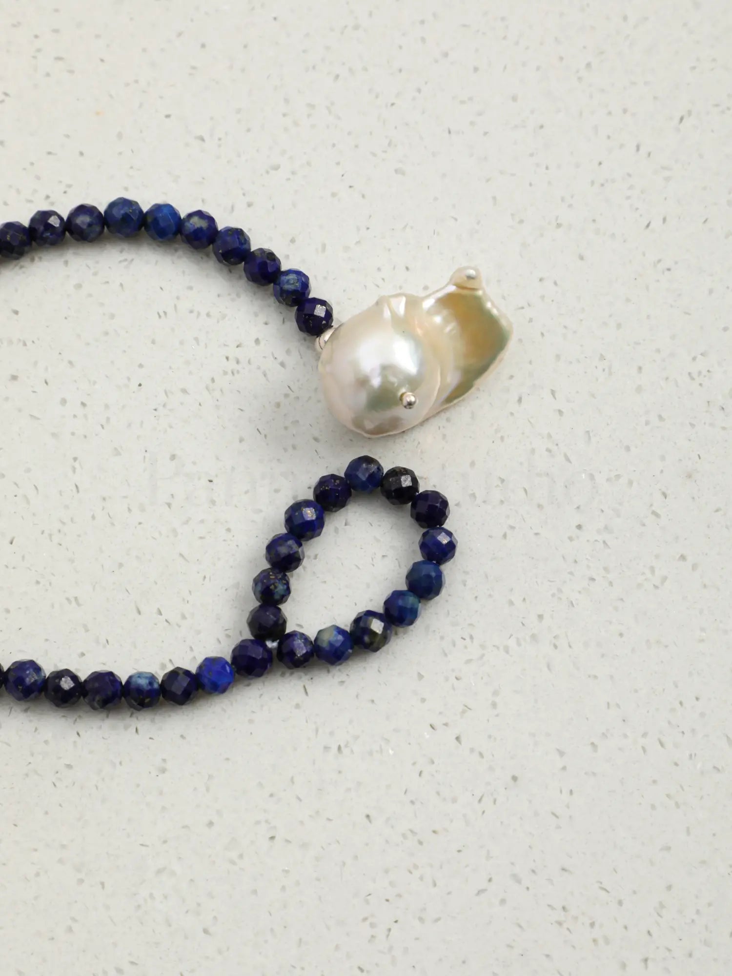 Blue Amber baroque pearl bracelet