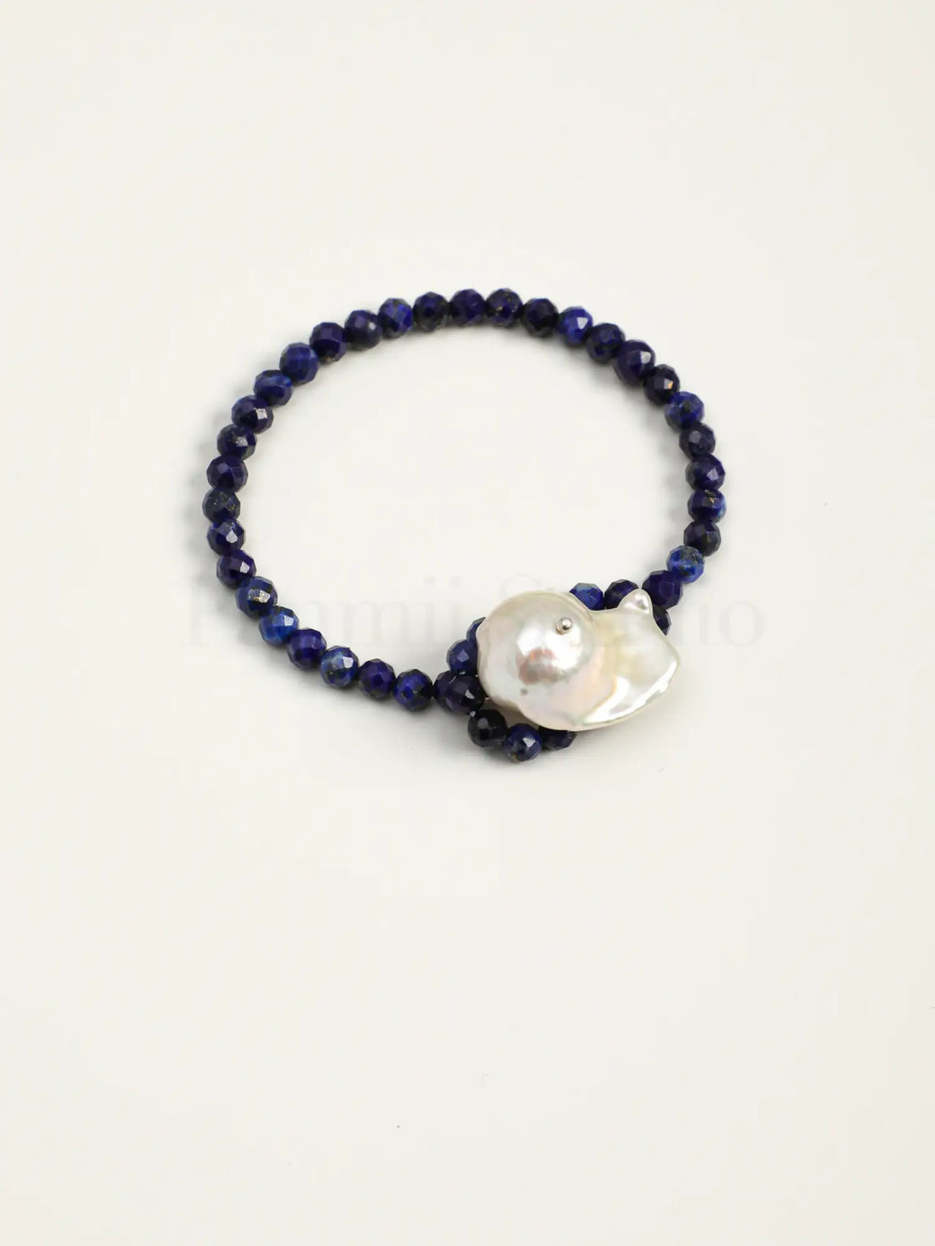 Blue Amber baroque pearl bracelet