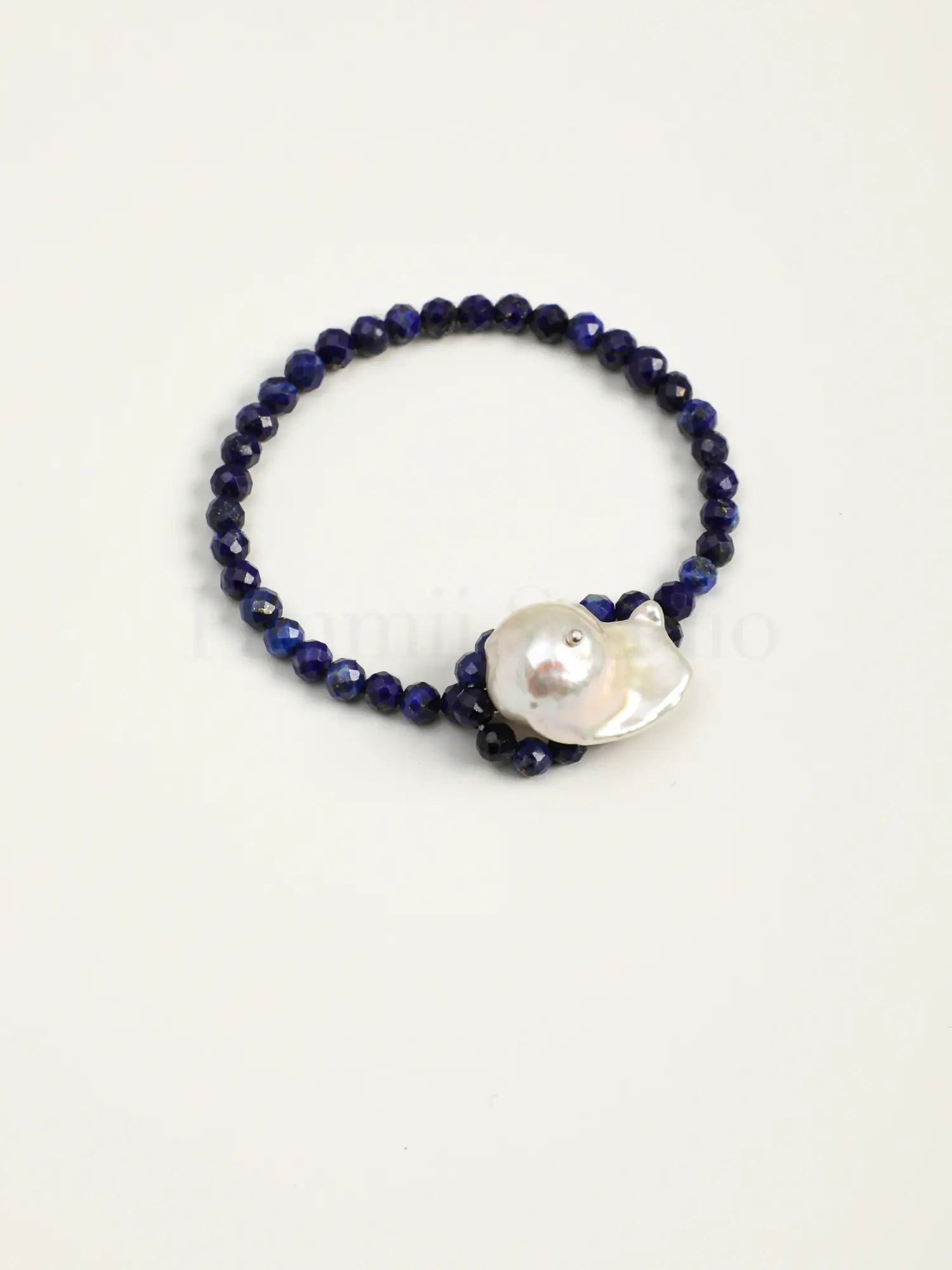 Blue Amber baroque pearl bracelet