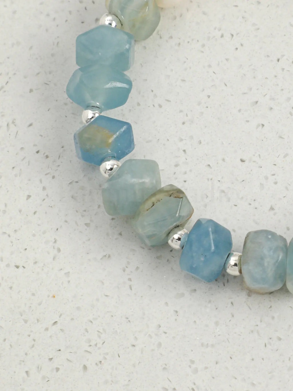 Blue crystal freshwater pearl bracelet