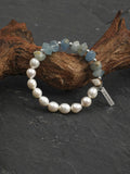 Blue crystal freshwater pearl bracelet