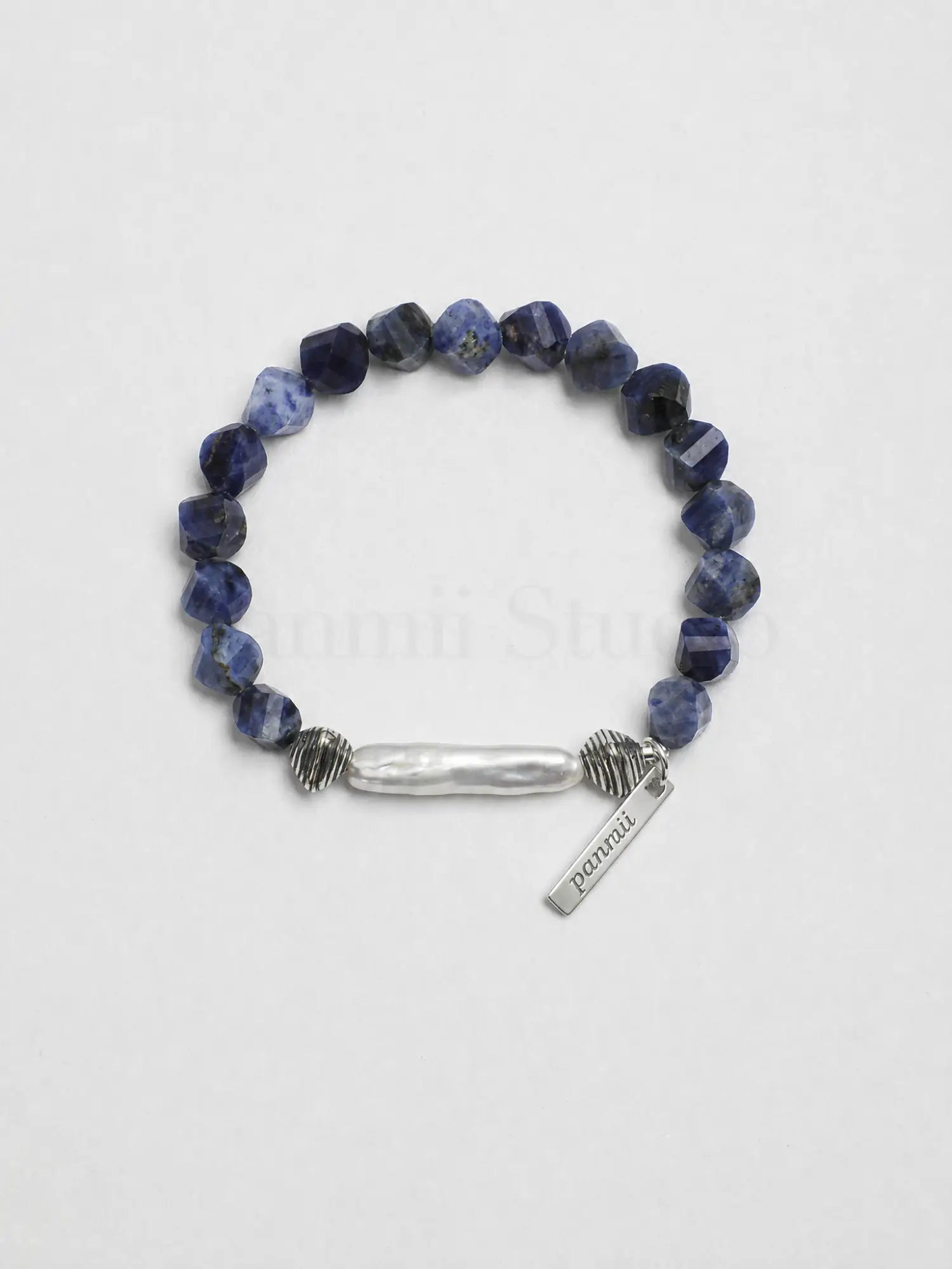 blue lace freshwater pearl bracelet
