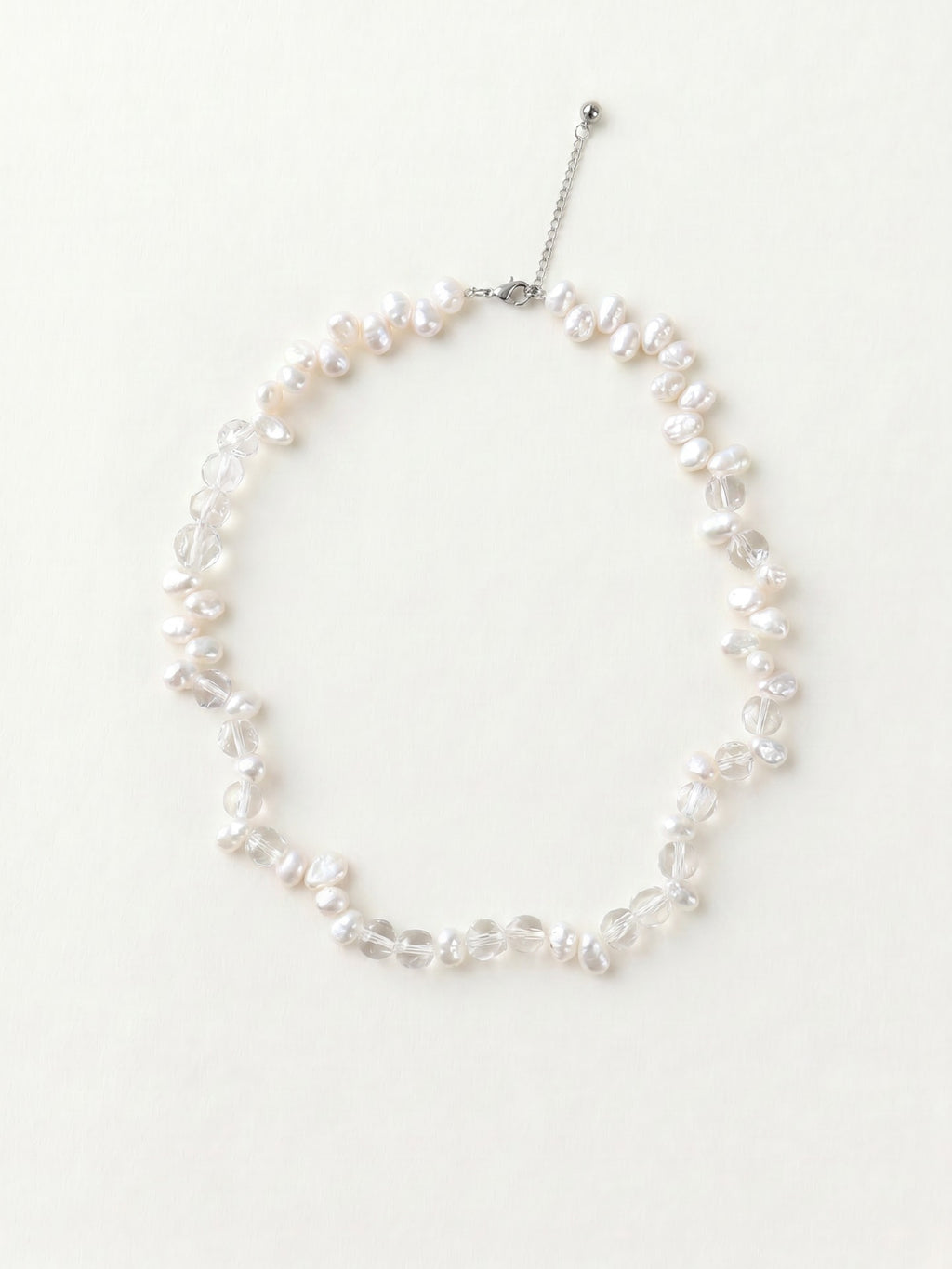White Crystal Freshwater Pearl Necklace