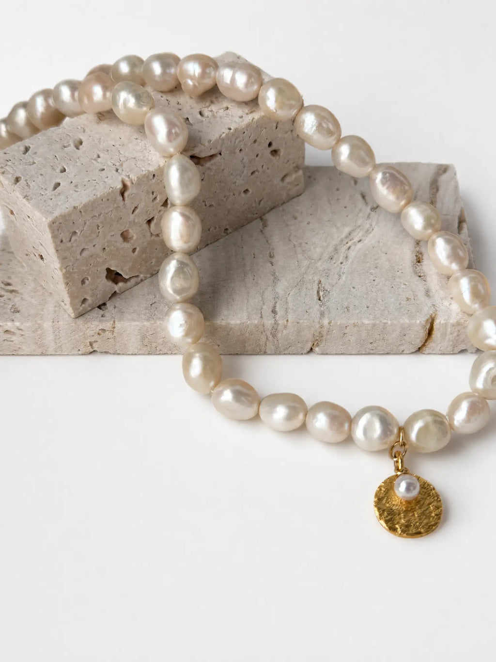 freshwater pearl gold plated sterling silver pendant neclace