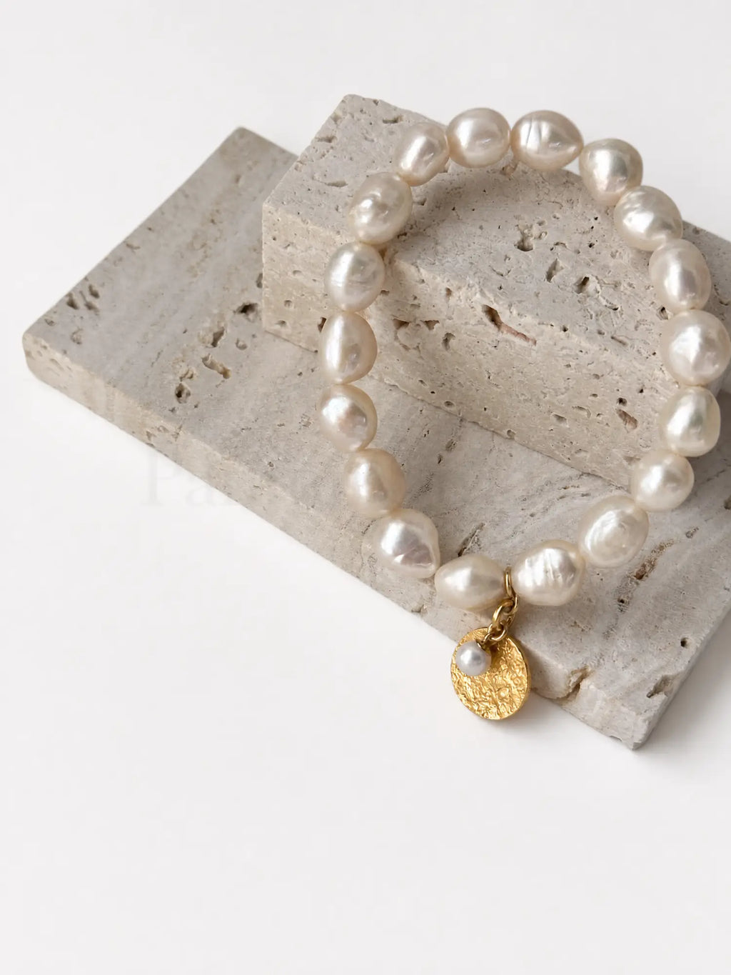 freshwater pearl gold plated sterling silver plate bracelet