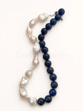 Lapis Lazuli baroque pearl neclace
