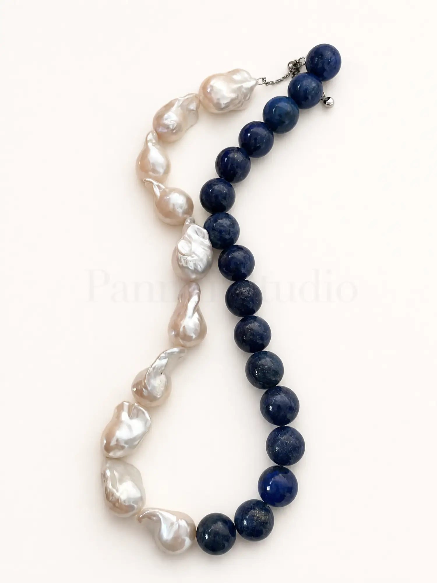 Lapis Lazuli baroque pearl neclace