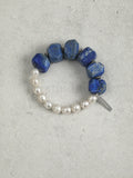 lapis lazuli crystal freshwater pearl bracelet