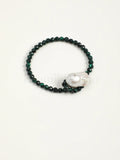 Malachite baroque pearl bracelet