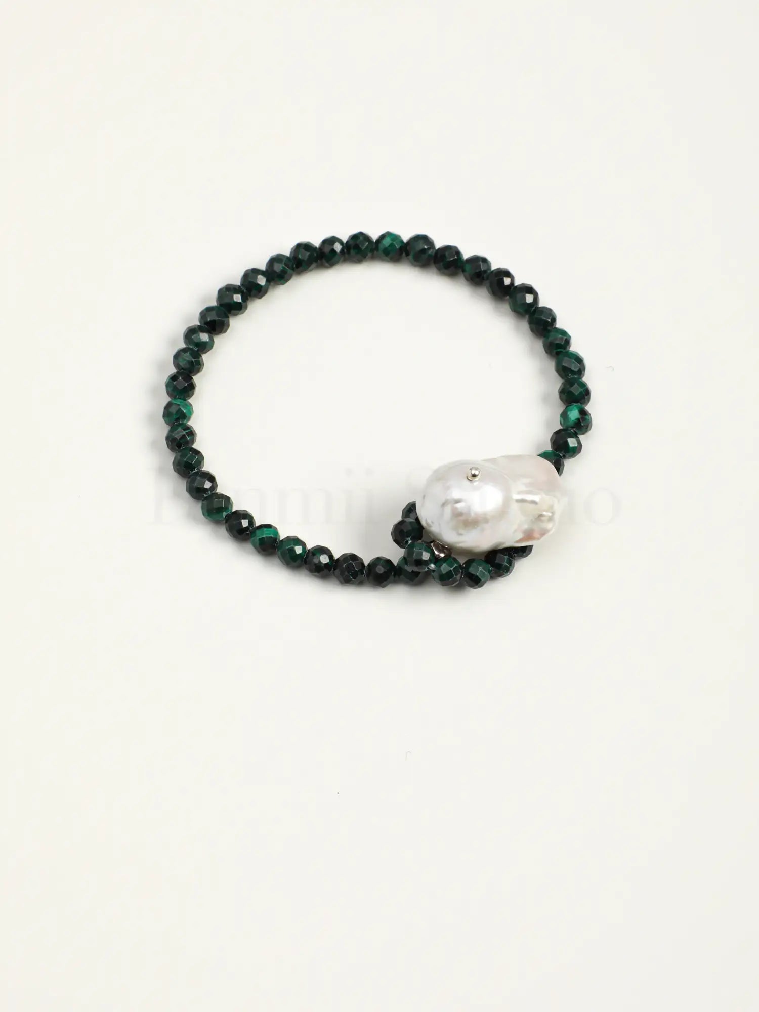 Malachite baroque pearl bracelet
