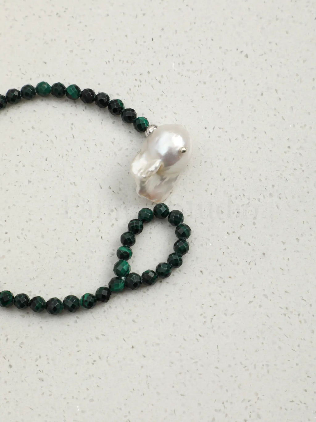 Malachite baroque pearl bracelet