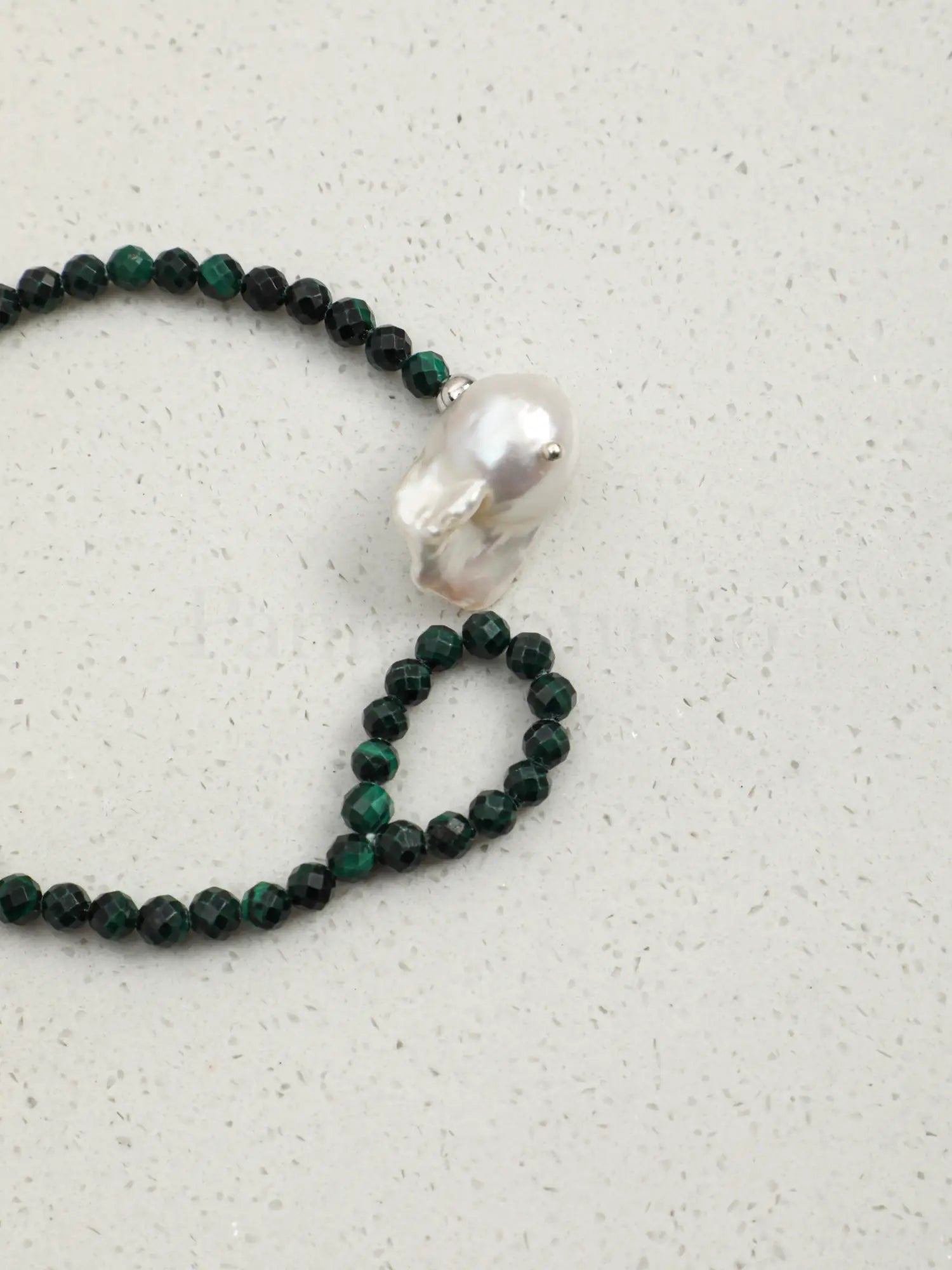 Malachite baroque pearl bracelet