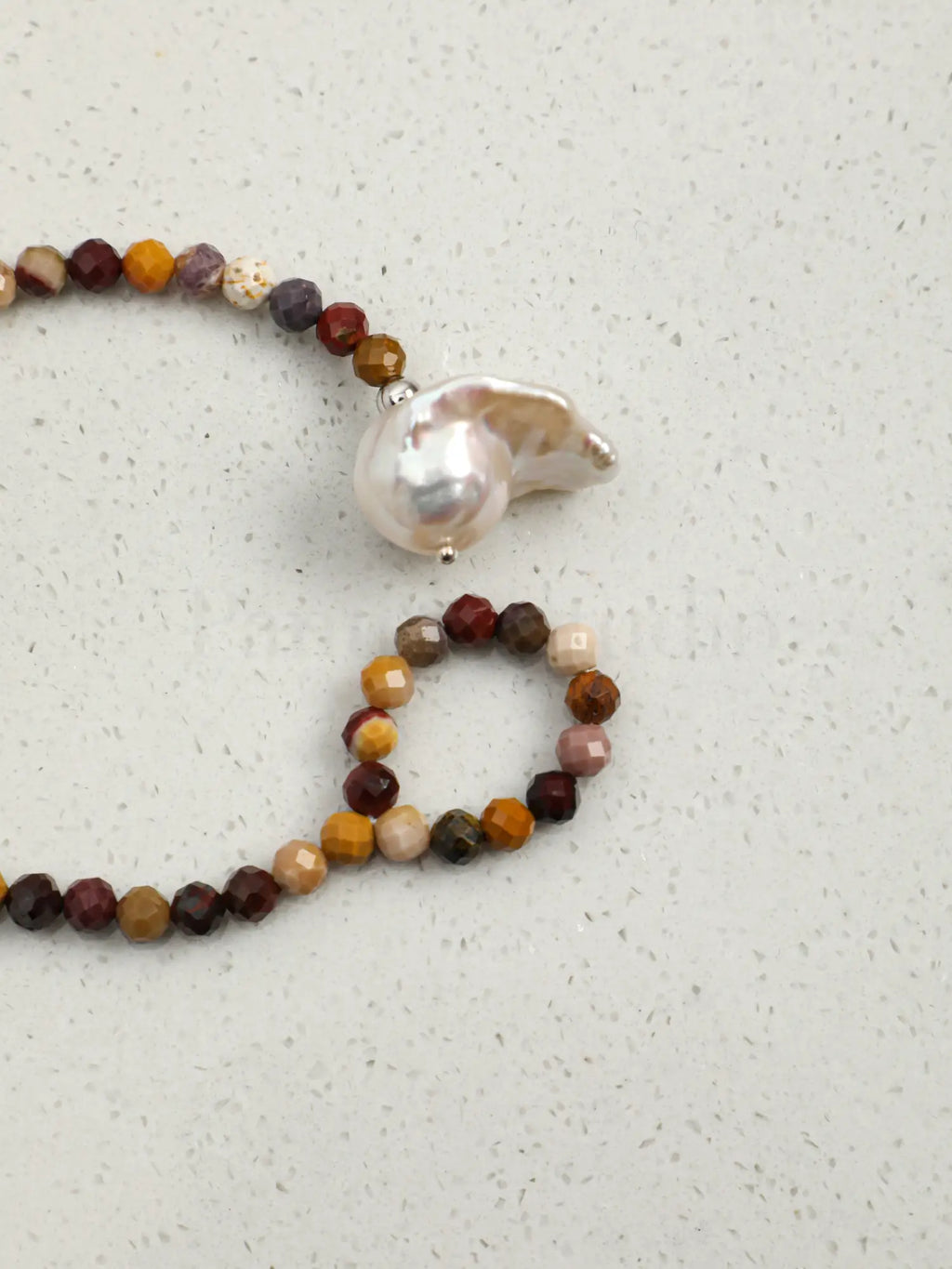 Mookaite baroque pearl bracelet