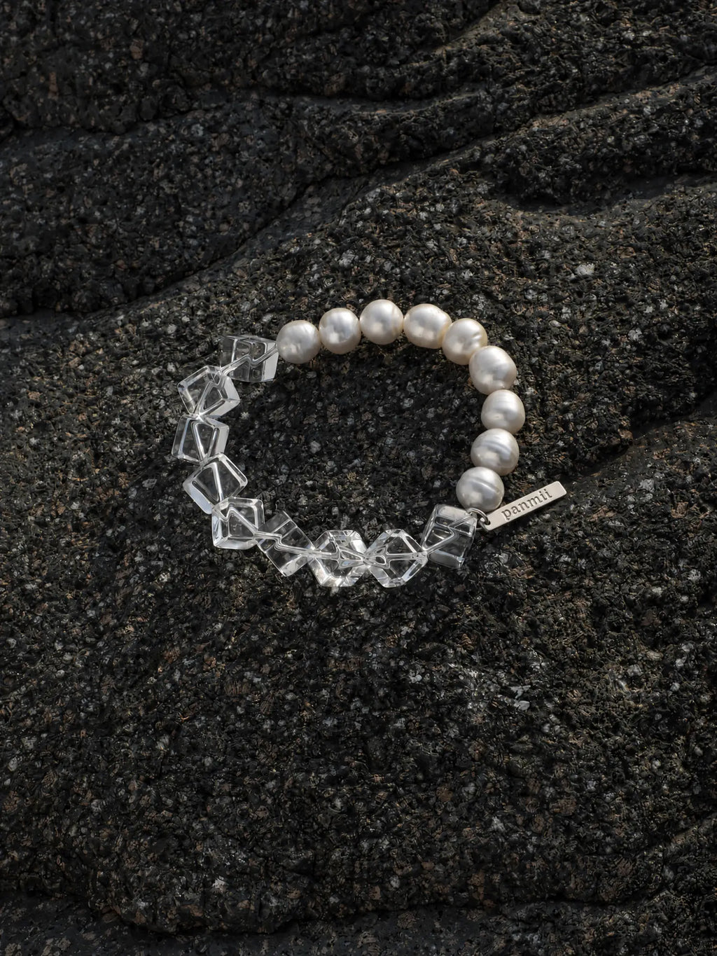 white crystal freshwater pearl bracelet