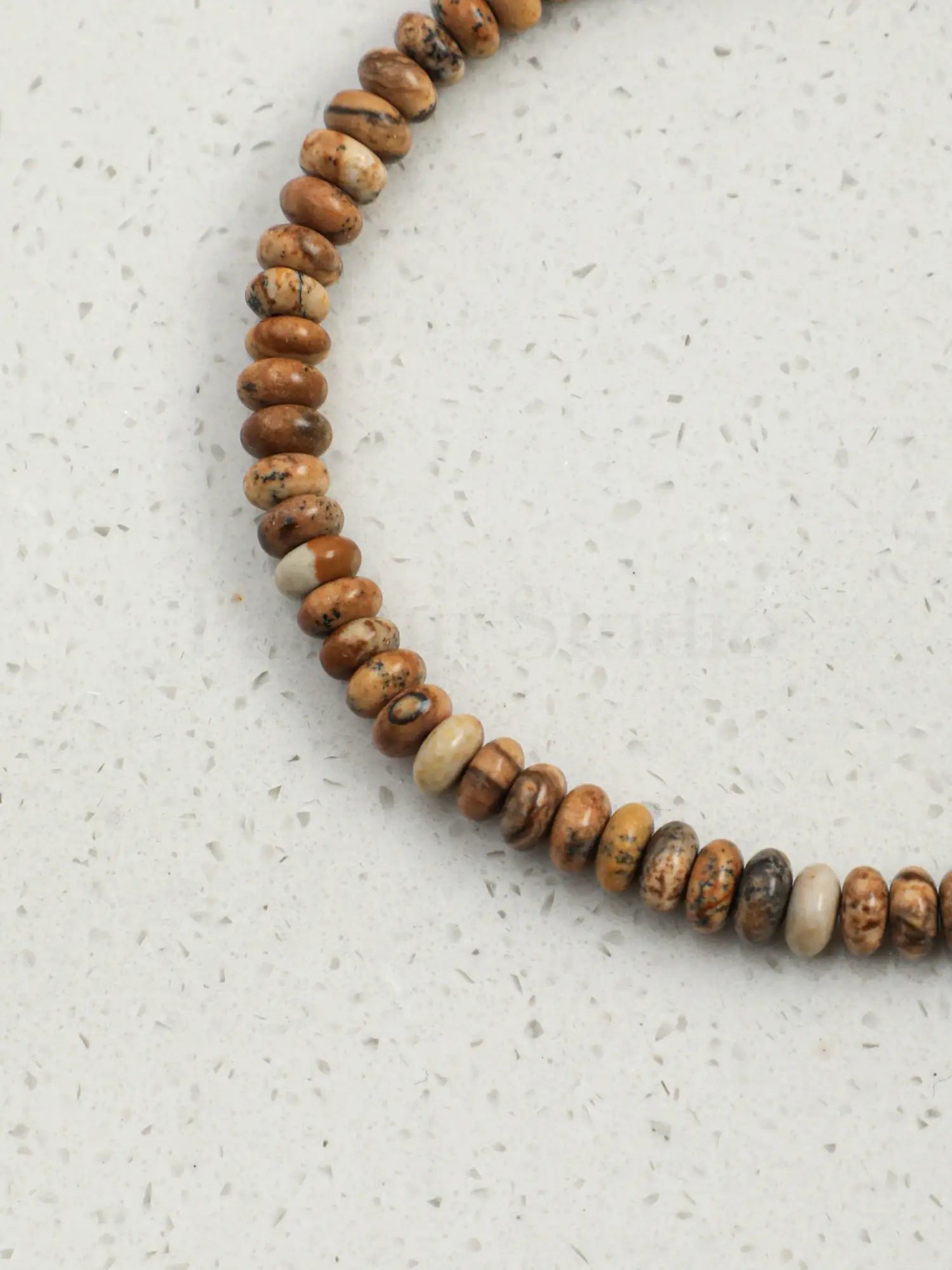 Wood grain stone baroque pearl bracelet